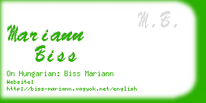 mariann biss business card